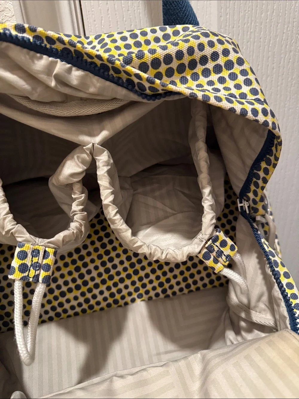 kate spade SATURDAY (2013-15) Yellow & Navy Polka Dot Travel Bag